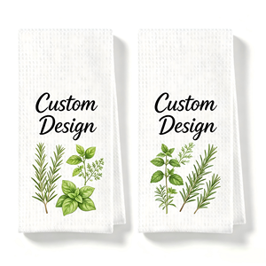 Serviettes de cuisine en microfibre à séchage rapide, texture gaufrée, impression numérique personnalisée, pour le séchage de la vaisselle, vente en gros - Product Image 2