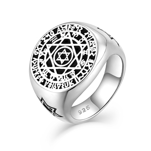 Nouveau homme bijoux fins bagues 925 argent sterling plaqué rhodium étoile hiphop bague pour hommes - Product Image 3