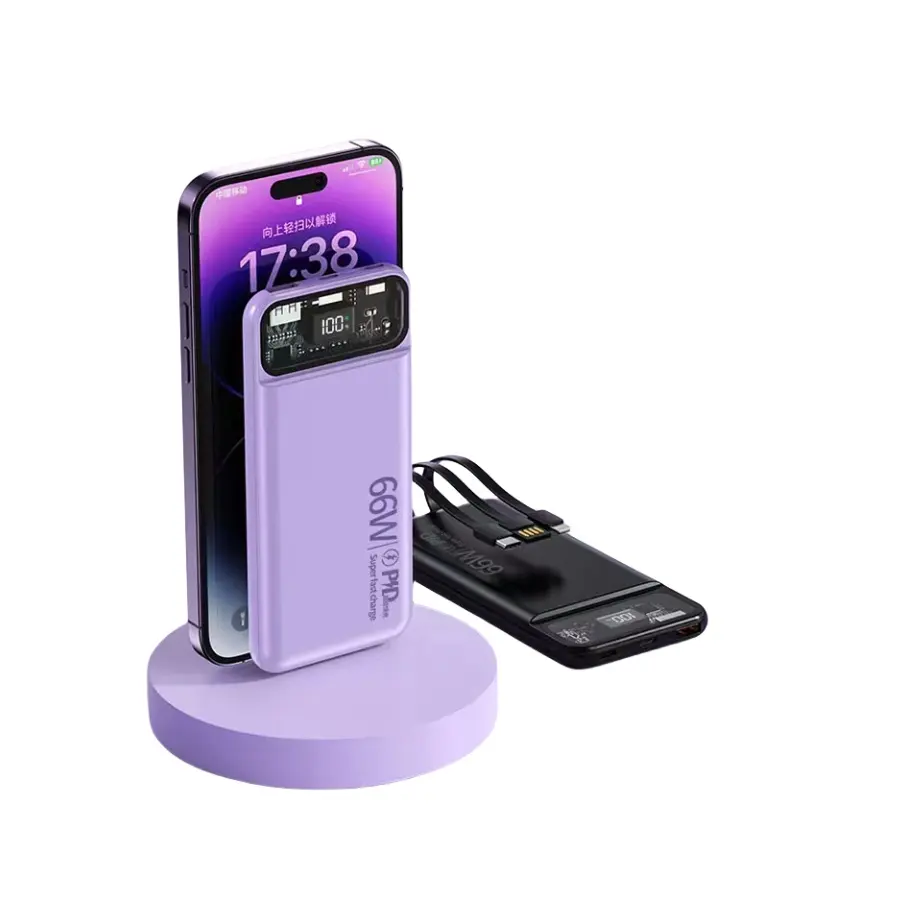 울트라 슬림 디지털 디스플레이 휴대 전화 휴대용 백업 USB 케이블 전원 은행 20000mah 10000mah 일치 플레이트와 배터리를 연장