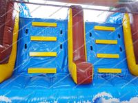 Toboggan gonflable commercial d'extérieur, château gonflable avec toboggan, toboggan aquatique gonflable tropical palmier