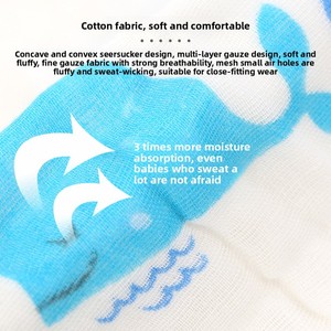 Sac <span class=keywords><strong>de</strong></span> couchage nouveau-né en <span class=keywords><strong>gaze</strong></span> <span class=keywords><strong>de</strong></span> <span class=keywords><strong>coton</strong></span> sans manches, style gilet, anti-humidité, nouvelle collection été, vente en gros transfrontalière - Product Image 2