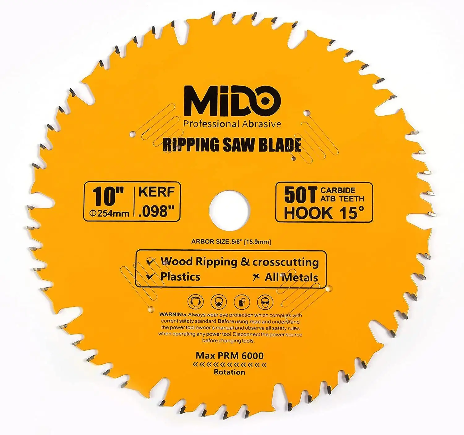 10PCS 50Tooth Miter Saw Blades Woodcutting 5/8in Arbor Carbide Ripping Tico Cutting