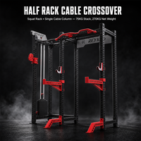 Appareil de musculation professionnel REYK REYK10 Power Rack Multi-Power Half Rack avec tour de câbles pour entraînement de force, musculation et exercices des épaules