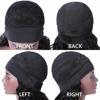 Perruque malaisienne Non remy à cheveux humains vierges, perruque facile à porter, pour femmes noires