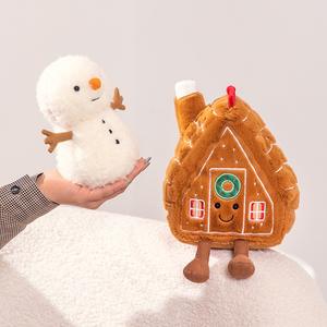 Série de Noël mignon petit oreiller de <span class=keywords><strong>maison</strong></span> de pain d'épice ornements d'ours en peluche Super doux décorations ou cadeaux de vacances - Product Image 4