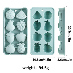 Molde de silicona de grado alimenticio con 8 cavidades personalizadas para servir helados con forma de frutas - Product Image 2