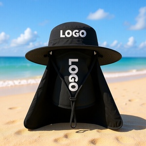 Bucket Hat With Wide Brim Breathable Waterproof Sun Protection For Fishing Hiking Outdoor Activities Black Color - Product Image 1