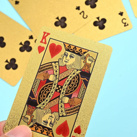 Cartes à jouer en feuille d'or laminée plastique en stock : Cartes à jouer en plastique PET imperméables et résistantes à l'usure