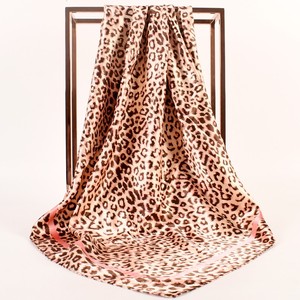 90*90Cm New Quảng Trường Leopard Grain In Động Vật Polyester Lụa Satin Khăn Choàng Tóc Ban Nhạc In Foulard Hijab Kết Thúc Tốt Đẹp Bandana Headband - Product Image 4