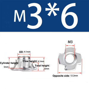 Chất lượng cao m3m4m5m6m8m10m12 ốc vít thép không gỉ và các loại hạt xoắn bốn-claw gỗ làm việc Nut <span class=keywords><strong>Lug</strong></span> <span class=keywords><strong>Nuts</strong></span> - Product Image 3