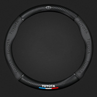 Housse de volant en Alcantara avec logo Housses de volant en fibre de carbone pour Toyota Avalon Corolla Camry Crown Highlander