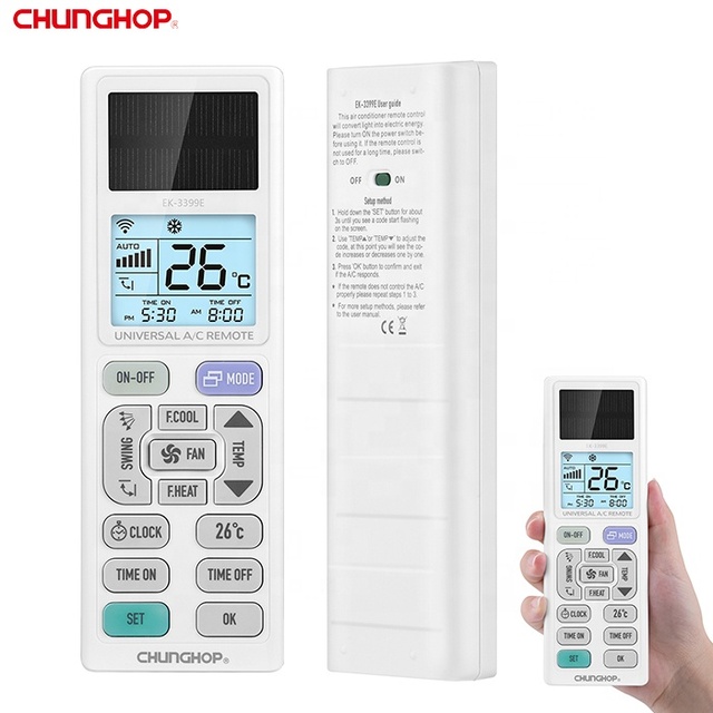 EK-3399E Solar Remote Chunghop Photoelectric Energy Smart IR Universal air Conditioner Remote Control