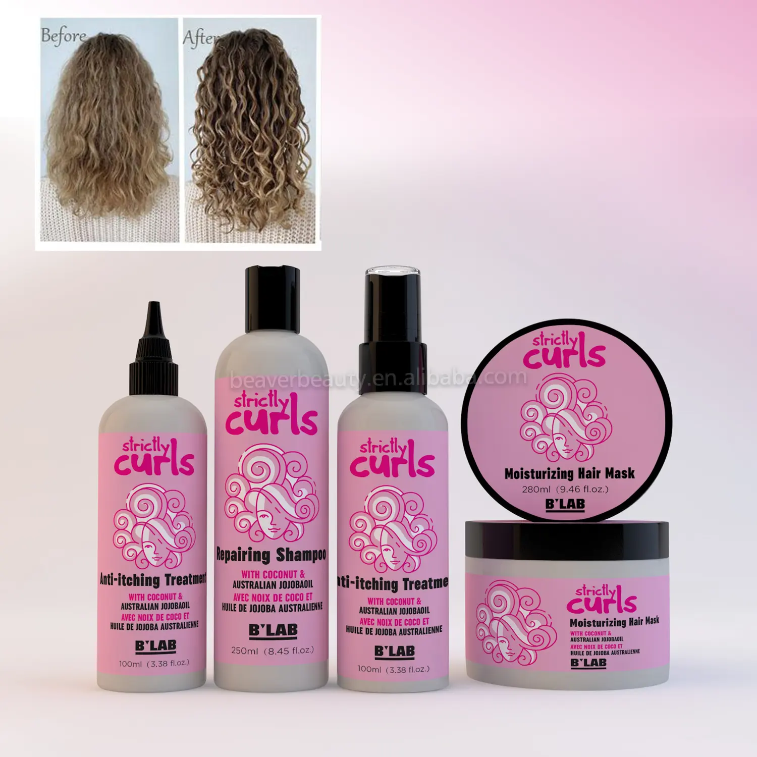 Soin des cheveux bouclés de marque privée pour les exhausteurs de boucles crème hydratante qui définit les boucles pour les cheveux en bobine crème à boucler