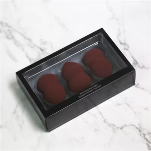 Éponges de maquillage noires personnalisées en 3 pièces, éponge cosmétique personnalisée, applicateur de maquillage avec emballage, éponges de maquillage pour fond de teint - Product Image 6
