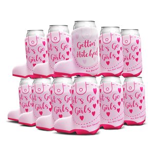 Nashville Country <b>Boot</b> Inspired Skinny Slim Can Coozies Insulated Neoprene Drink <b>Holders</b> for Bridal Shower Bachelorette Party - Product Image 1