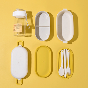 Lonchera de Dos Niveles Todo en Uno con Cubiertos y Botella Aislada, 2 Compartimentos, Ecológica, a Prueba de Fugas, para Regalos Corporativos - Product Image 5