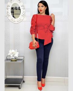 S-4XL Grande SizeSweet Elegante Delle Donne Della <span class=keywords><strong>Camicia</strong></span> Streetwear Bow Tie Casual Signore Della <span class=keywords><strong>Camicia</strong></span> Della Bolla Del Manicotto Della Lanterna Top Partito Camicetta da Donna Top - Product Image 3