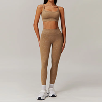 Ensemble de yoga gaufré pour femme, tenue de sport et de fitness