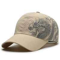 Gorra de Béisbol Personalizada al por Mayor con Protección Solar, de Poliéster, con Diseño de Dragón y Pato, de Secado Rápido, Estilo Chino