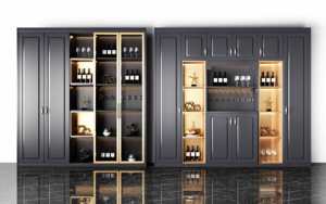 Meuble de bar modulaire grand format, bibliothèque et cave à vin de luxe, écologique et durable, pour salon et salle à manger moderne - Product Image 5