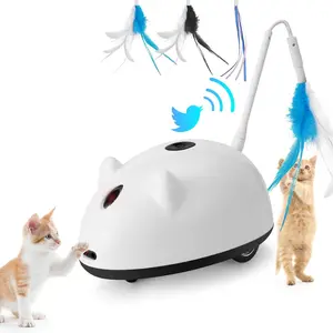 Atacado recarregável elétrico interior auto rotativo inteligente criativo interativo inteligência rotativa pet gato brinquedo com teaser st