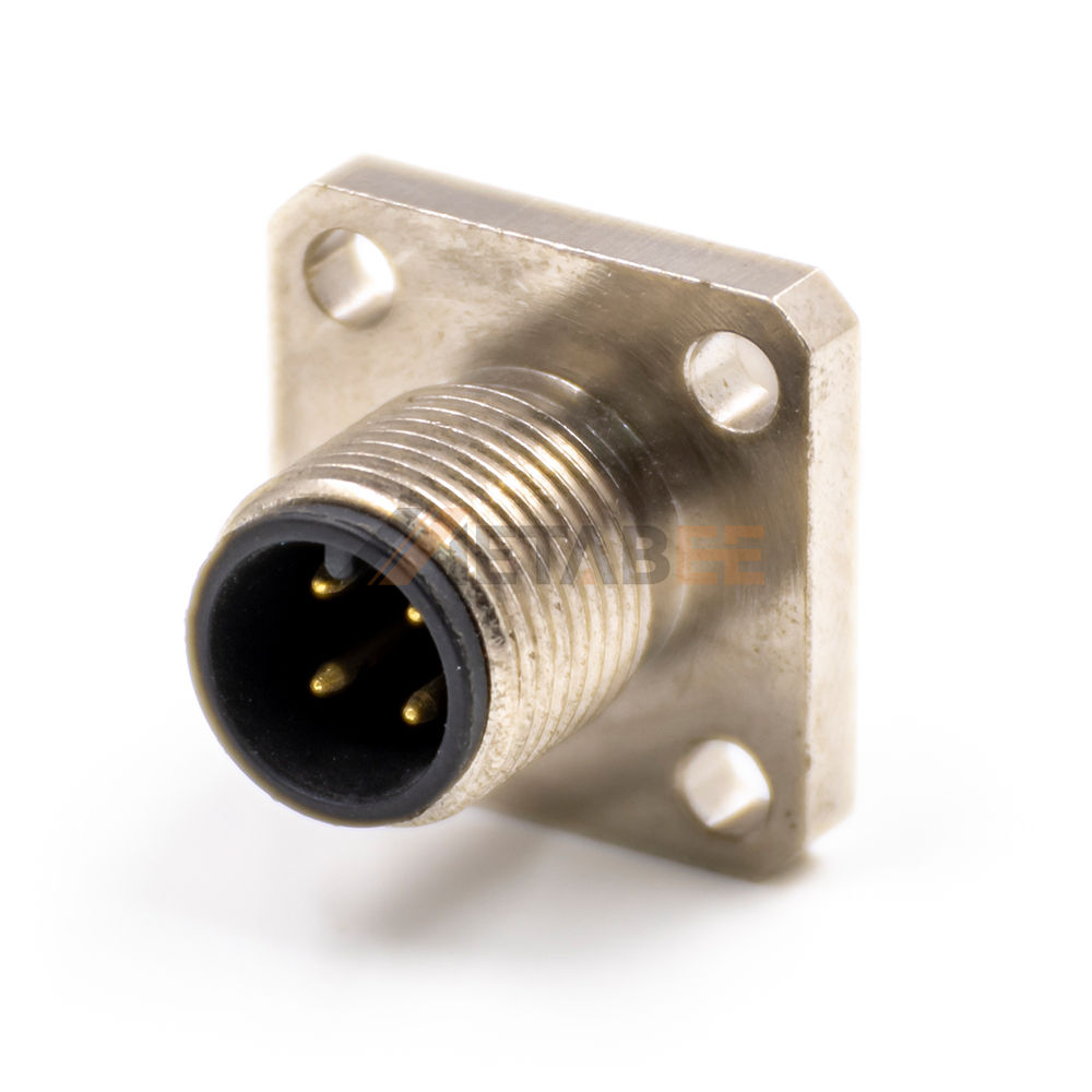 Male Straight Solder Cable Flange Mount