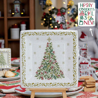 Fournisseur direct pour une assiette en papier jetable moderne de 7 pouces Assiette à dessert carrée résistante à l'huile pour les fêtes de Noël Supermarché