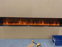 Cheminées encastrées intelligentes en métal 3D à LED personnalisées, à flamme néon écologique, décoratives, pour usage domestique et hôtelier, alimentées électriquement