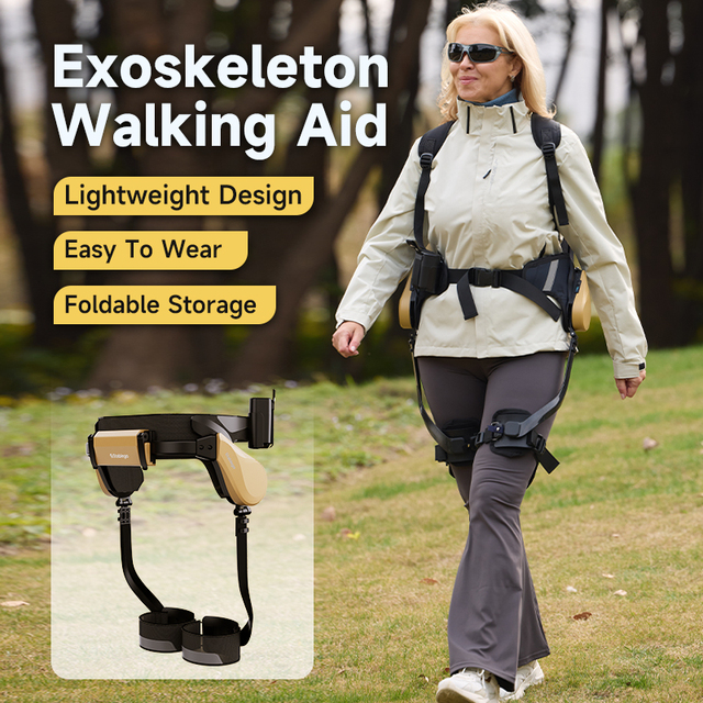 Lightweight AI-Powered Exoskeletons for Elderly Foldable Design IP54 Waterproof Dustproof Powerful Leg Support Fatigue Reduction