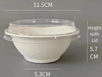 Wegwerp stevige ecologische biologisch afbreekbare dipschaal 220ml mini fruitpot van duurzaam plantmateriaal voor kamperen en serveren