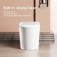 Cuvette de toilette intelligente haut de gamme en céramique à lumière douce, avec lavage frontal, double chasse d'eau, toilettes automatiques intelligentes pour salle de bain avec télécommande