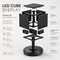 Écran LED modulaire carré flexible personnalisable P2 65 cm avec affichage numérique publicitaire vidéo pour centre commercial
