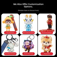 Porte-clés en PVC souple personnalisé, figurine de dessin animé 3D, pendentif en silicone avec logo IP d'entreprise, modèle sur mesure