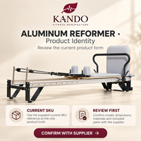 Mesin Reformer Pilates Aluminium Komersial untuk Pelatihan Studio, Peralatan Multifungsi yang Dapat Disesuaikan untuk Kekuatan dan Fleksibilitas