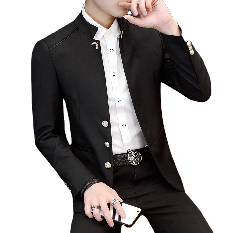 Tendencia coreana traje Casual atractivo cuello de pie pequeño traje abrigo  juvenil superior para Hombre Trajes chaqueta Asia chaqueta hombres BB50XZ|  | - AliExpress