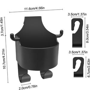 Adaptador de portavasos para bebidas 3 en 1 para teléfono móvil automotriz con ganchos para reposacabezas para niños y adultos, organizador de asiento trasero para reposacabezas de coche - Product Image 4