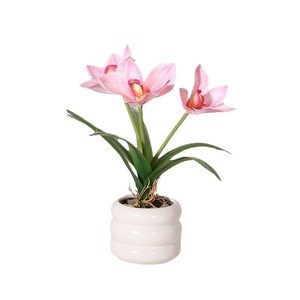 6-leaf Cymbidium <strong>Orchid</strong> <strong>Artificial</strong> <strong>Potted</strong> Plant Heart-Shaped Environment-Friendly Easter Graduation Living Room Desktop - Product Image 5