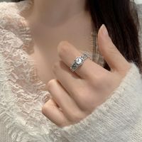 Bague fantaisie motif chat-monstre, style rétro, personnalité hip-hop, ouverte et ajustable, cadeau pour femme, idéale pour les fêtes et le quotidien, bijou