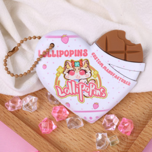 Tùy chỉnh Logo 3D nhựa sô cô la Keychain phim hoạt hình tùy chỉnh tùy chỉnh tùy chỉnh logo nhựa sô cô la hình trái tim móc khóa - Product Image 1