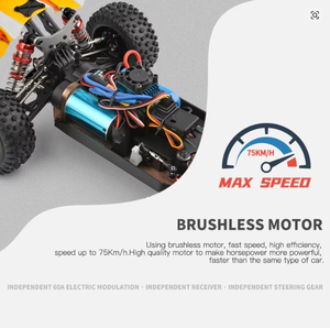 รถบังคับวิทยุ WLtoys 184016 ความเร็ว 75 กม./ชม. 2.4G ระบบ Brushless ขับเคลื่อน 4 ล้อ  รถแข่งออฟโรดความเร็วสูง  บังคับด้วยรีโมทคอนโทรล  ของเล่นดริฟท์  ขนาด 1/18 - Product Image 3