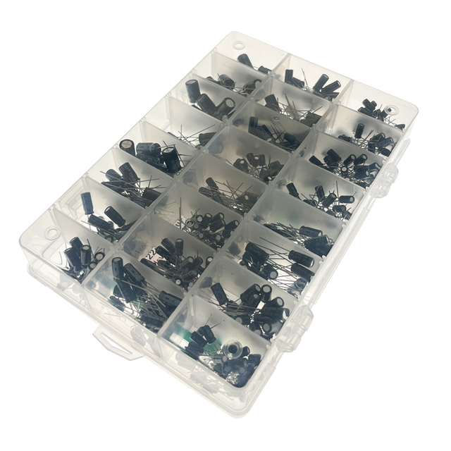 OKY0275-10 Capacitor Kit 24 Values 500 Pcs Aluminum Electrolytic Capacitor Assortment Kit 0.1 uF-1000 uF 10V-50V