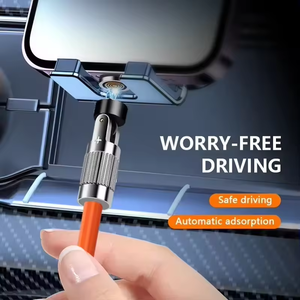 Kabel pengisi daya Cepat magnetik 6A 120W, kabel Data rotasi 540 derajat 3 in 1 untuk iPhone untuk Samsung - Product Image 5