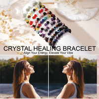 Bracelet en cristal fait main unisexe avec perles de pierre multicolores de 8 mm pour la guérison des yeux, boucle unique, vente en gros, fabriqué en Chine