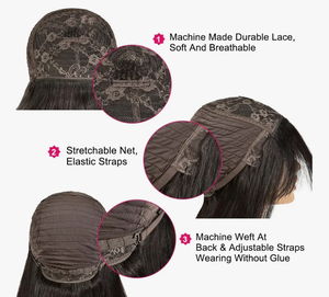Peruca com Faixa de Cabelo Cacheado Natural Preto, Cabelo Humano, Sem Cola, Fácil de Instalar, Ideal para o Verão, para Mulheres, Uso Diário - Product Image 5