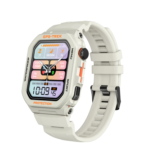 GPS Smart Watch IP68 Waterproof IPS Rubber HRV Heart Rate Variability Monitoring Blood Oxygen Activity Sleep Fitness Tracker