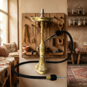 Juego de Cachimba Mini Farida de Lujo, Jarrones de Latón Forjado a Mano, Técnica de Lacado Egipcio Tradicional Única, Alta Eficiencia para Fumar - Product Image 6