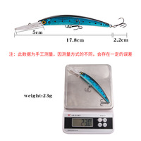 Luya 20cm 23g perles cliquetis renforcé pêche en mer appât dur artificiel longue portée flottant méné longue langue plaque basse ABS