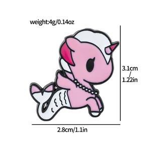 เข็มกลัดเคลือบโลหะผสมสังกะสีลายใหม่ขายส่งสำหรับทุกเพศ ลายอนิเมะยูนิคอร์น สำหรับตกแต่งเสื้อผ้า DIY - Product Image 6
