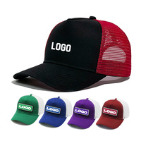 Casquette de camionneur à broderie personnalisée de haute qualité Marron blanc 5 panneaux Casquette de camionneur avec sangle en velcro