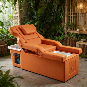 Sillón Eléctrico de Lujo para Salón de Belleza con Lavabo de Cerámica, Reposapiés y Cama de Masaje para Spa Capilar, Color Personalizable Disponible - Product Image 6